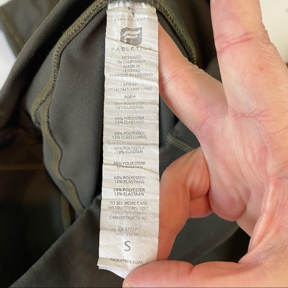 Fabletics Define Leggings Olive Green Small High Waisted Yoga Athleisure Skinny - Picture 5 of 10